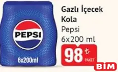 PEPSİ GAZLI İÇECEK KOLA 6X200 ML